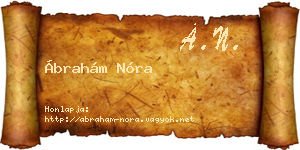 Ábrahám Nóra névjegykártya
